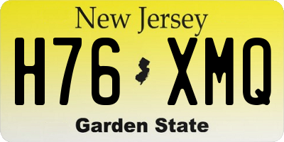 NJ license plate H76XMQ