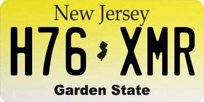 NJ license plate H76XMR