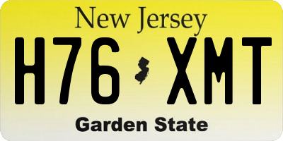 NJ license plate H76XMT
