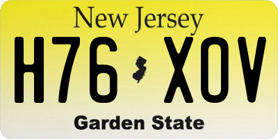 NJ license plate H76XOV