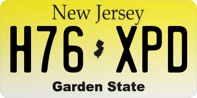 NJ license plate H76XPD