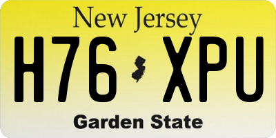 NJ license plate H76XPU