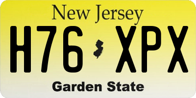 NJ license plate H76XPX