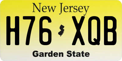 NJ license plate H76XQB