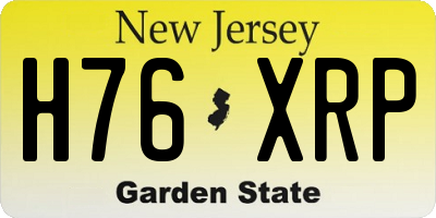 NJ license plate H76XRP
