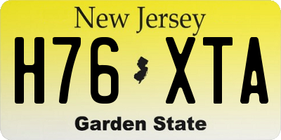 NJ license plate H76XTA