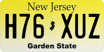NJ license plate H76XUZ