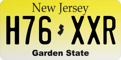 NJ license plate H76XXR