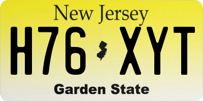 NJ license plate H76XYT