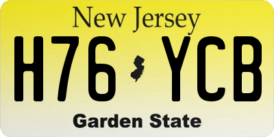 NJ license plate H76YCB
