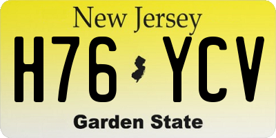 NJ license plate H76YCV