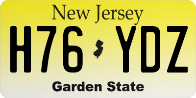 NJ license plate H76YDZ