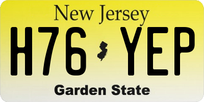 NJ license plate H76YEP