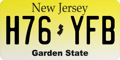 NJ license plate H76YFB