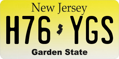 NJ license plate H76YGS