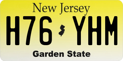 NJ license plate H76YHM