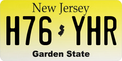 NJ license plate H76YHR