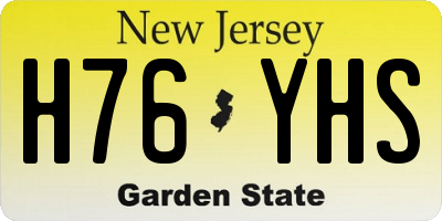 NJ license plate H76YHS
