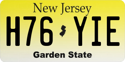 NJ license plate H76YIE