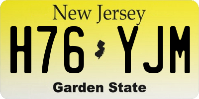 NJ license plate H76YJM