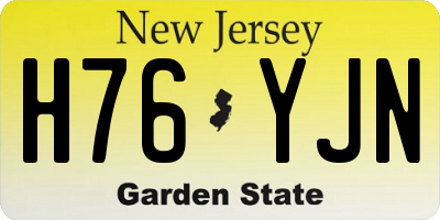 NJ license plate H76YJN
