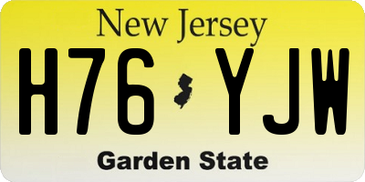 NJ license plate H76YJW