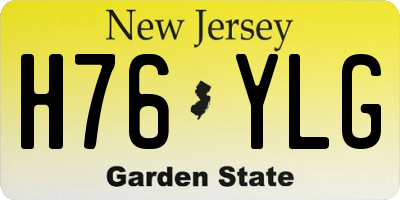 NJ license plate H76YLG