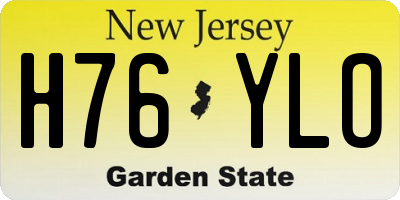 NJ license plate H76YLO