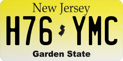 NJ license plate H76YMC