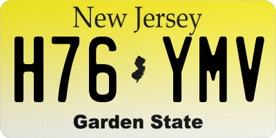NJ license plate H76YMV