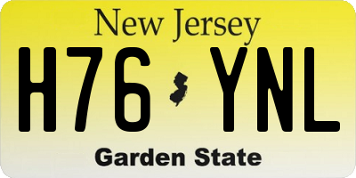 NJ license plate H76YNL