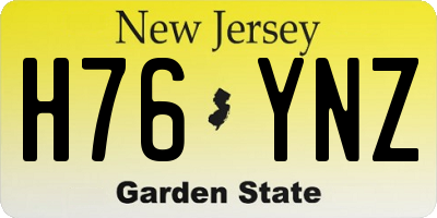 NJ license plate H76YNZ
