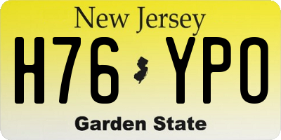 NJ license plate H76YPO
