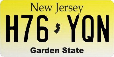 NJ license plate H76YQN