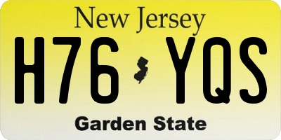 NJ license plate H76YQS