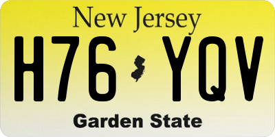 NJ license plate H76YQV