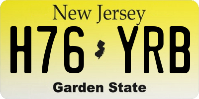 NJ license plate H76YRB