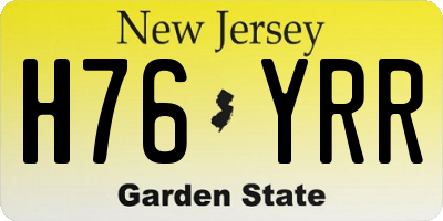 NJ license plate H76YRR