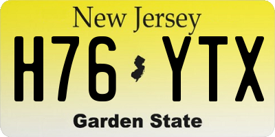 NJ license plate H76YTX