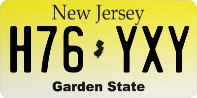 NJ license plate H76YXY