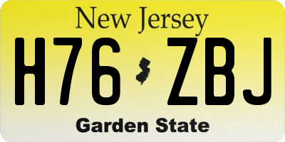 NJ license plate H76ZBJ