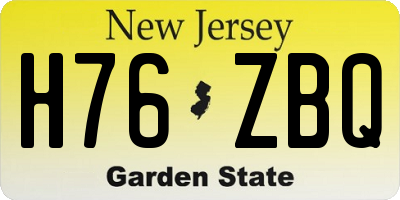 NJ license plate H76ZBQ
