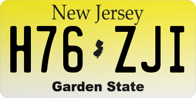 NJ license plate H76ZJI