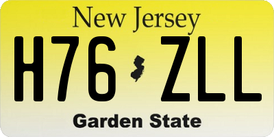 NJ license plate H76ZLL