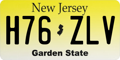 NJ license plate H76ZLV