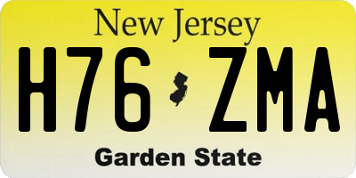 NJ license plate H76ZMA