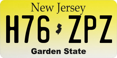 NJ license plate H76ZPZ