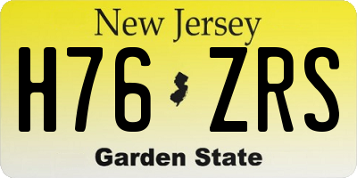 NJ license plate H76ZRS