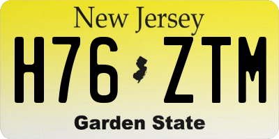 NJ license plate H76ZTM