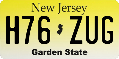 NJ license plate H76ZUG